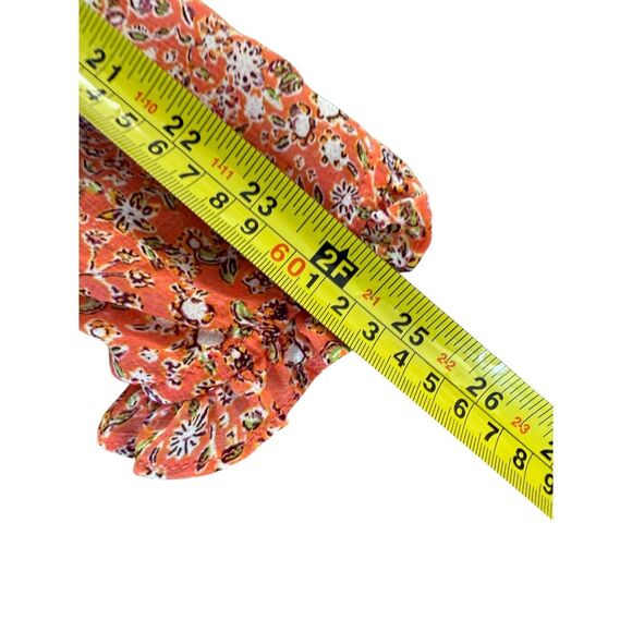 Free‎ People Romantic Feminine Ditsy Coral Ruffled Puff Sleeve Boho Blouse - Picture 13 of 13